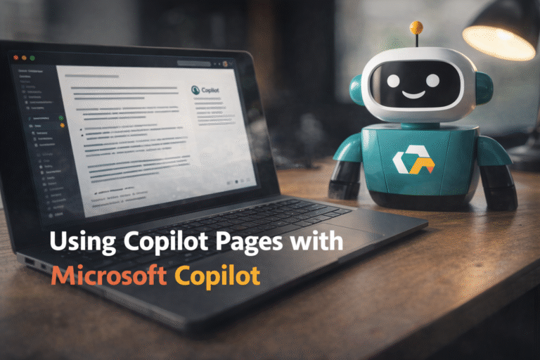 The image supports a blog post about using Copilot Pages within Microsoft 365 Copilot.